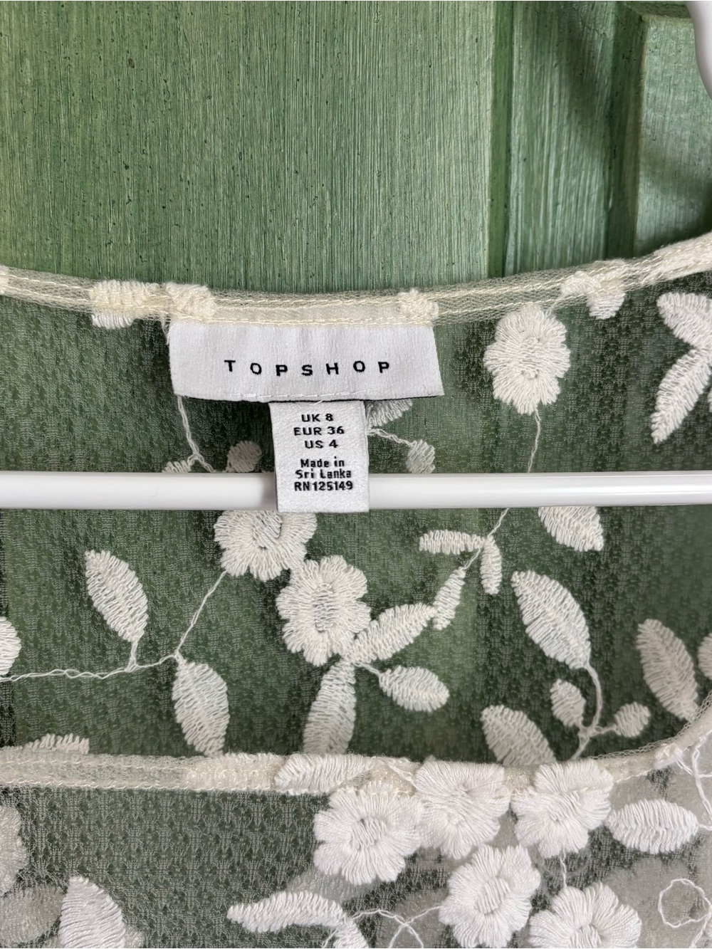 Topshop White Floral Embroidered Sheer Crop Top - Picture 2 of 4